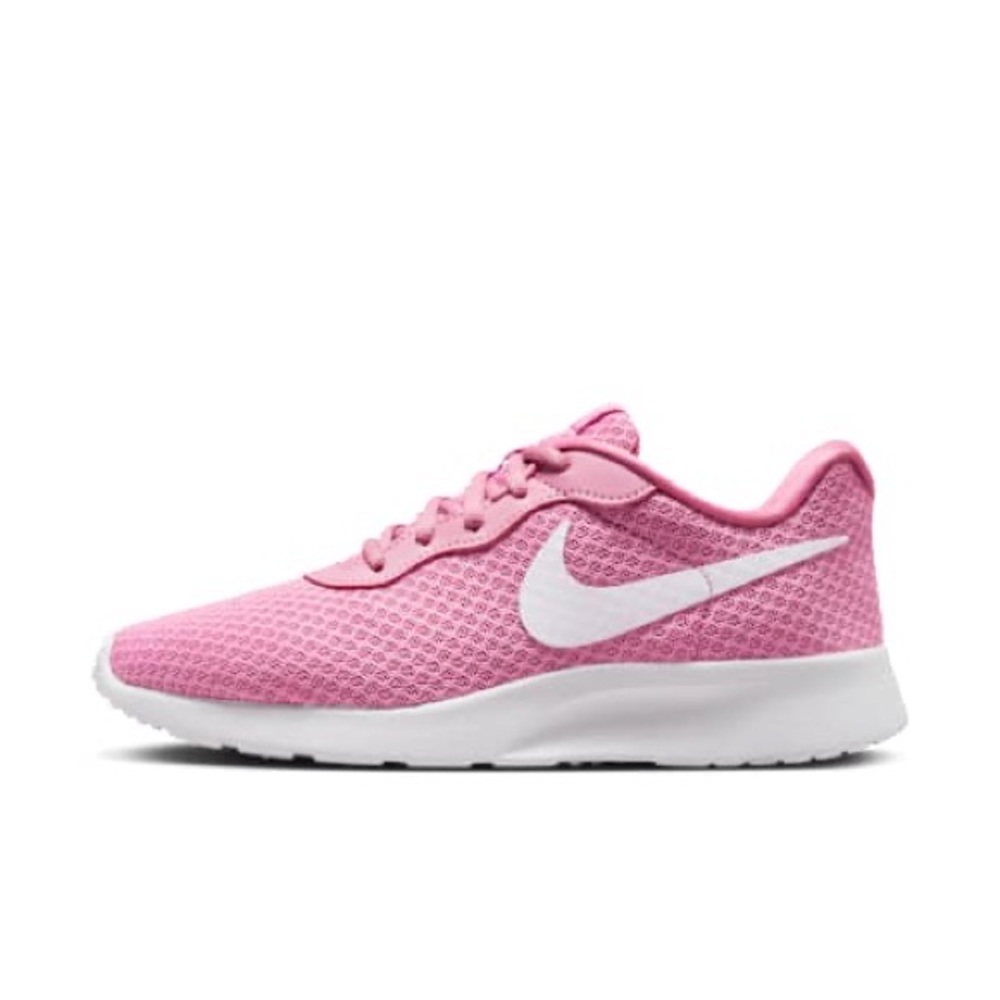 Nike Women's Tanjun Easy on Pink and White Sneakers
